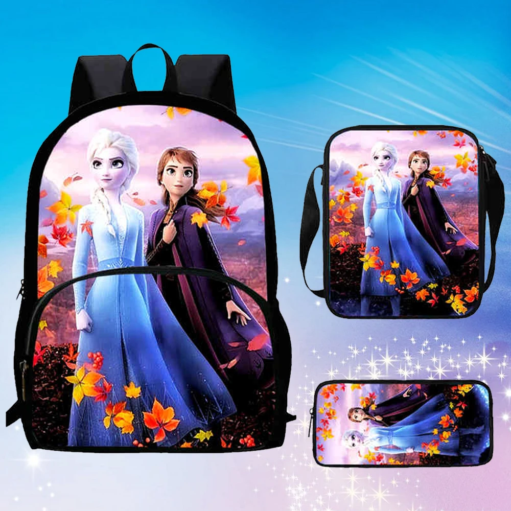 

Набор из 3 предметов, детский школьный рюкзак Эльзы с сумкой на плечо, сумка-карандаш, школьные сумки с героями мультфильмов, набор для мальчиков и девочек, учеников