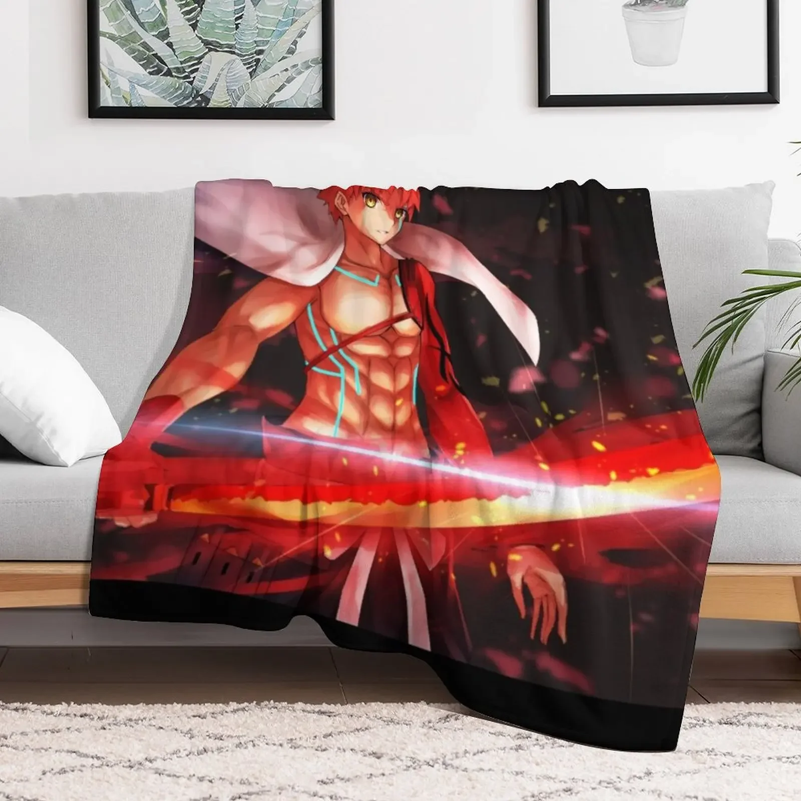 Shirou Emiya Fate Stay Night Throw Blanket Sofa valentine gift ideas Decoratives Bed Blankets