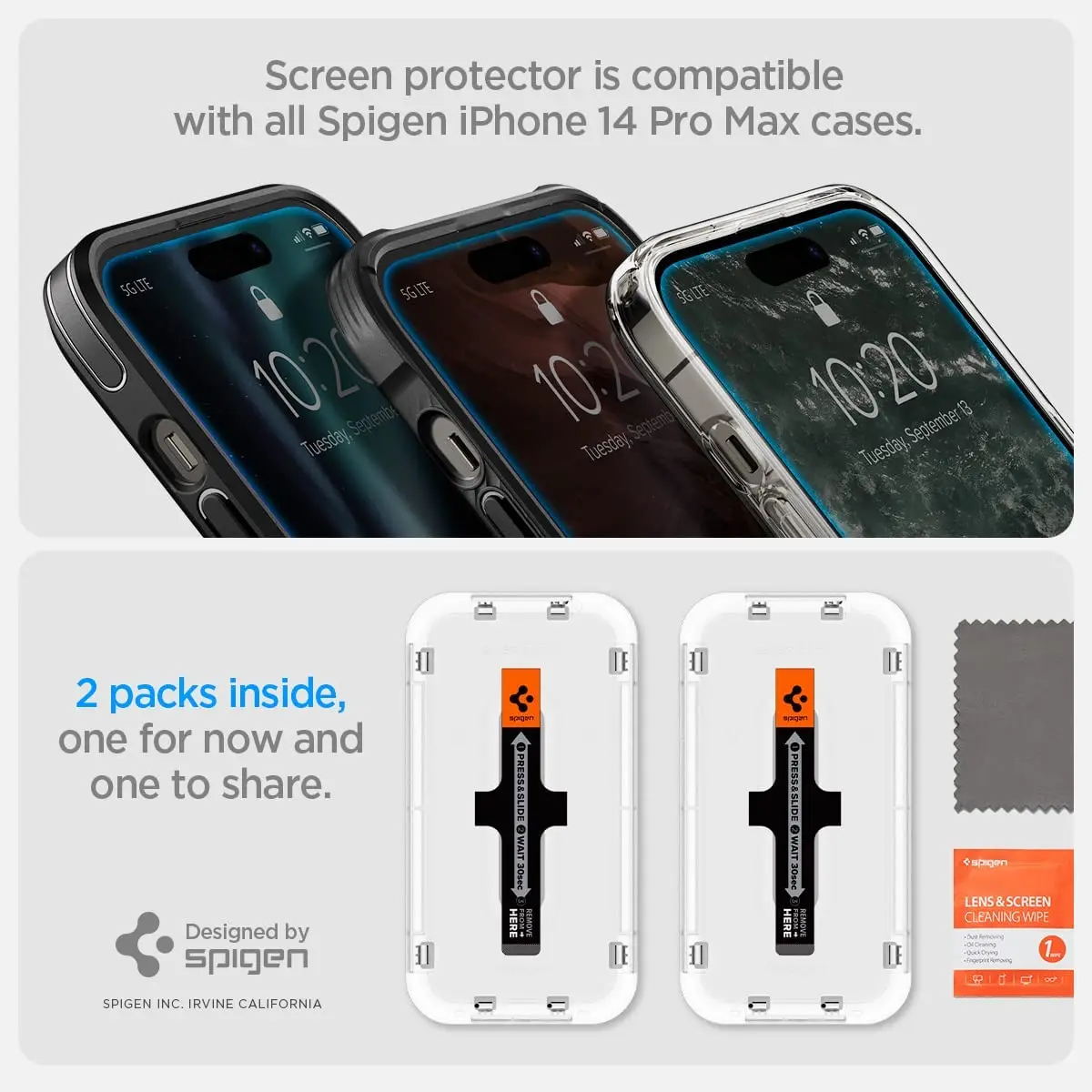 Spigen EZ FIT GLAS.tR SLIM  Screen Protector for iPhone 14 Pro Max / 14 Pro