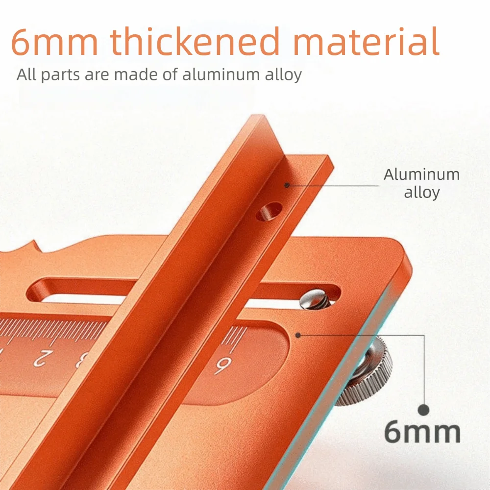 Aluminum Alloy Router Base Plate Dual-fence Plunge Router Router Guide Fence 210mm* 168mm Wood Router Accessory Groove Cutting