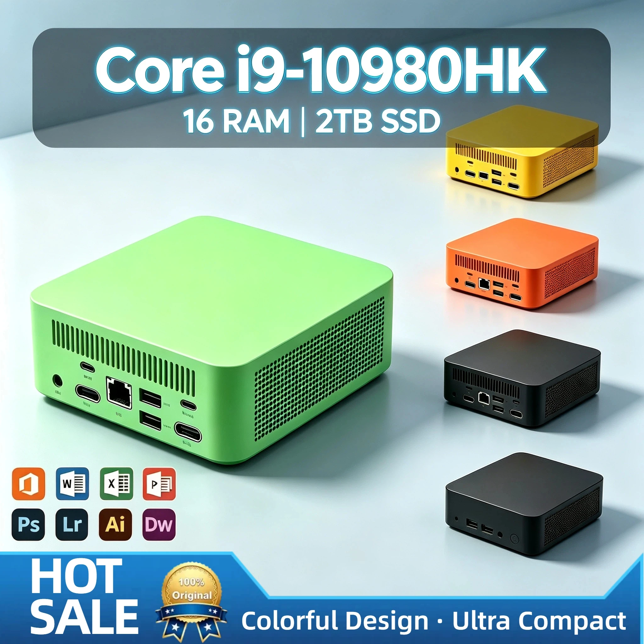 Intel Core i9 10980HK Mini PC Pro 16GB RAM 1TB 2TB SSD WiFi6 BT5.2 4K HD Gaming Office Study Desktop Computer