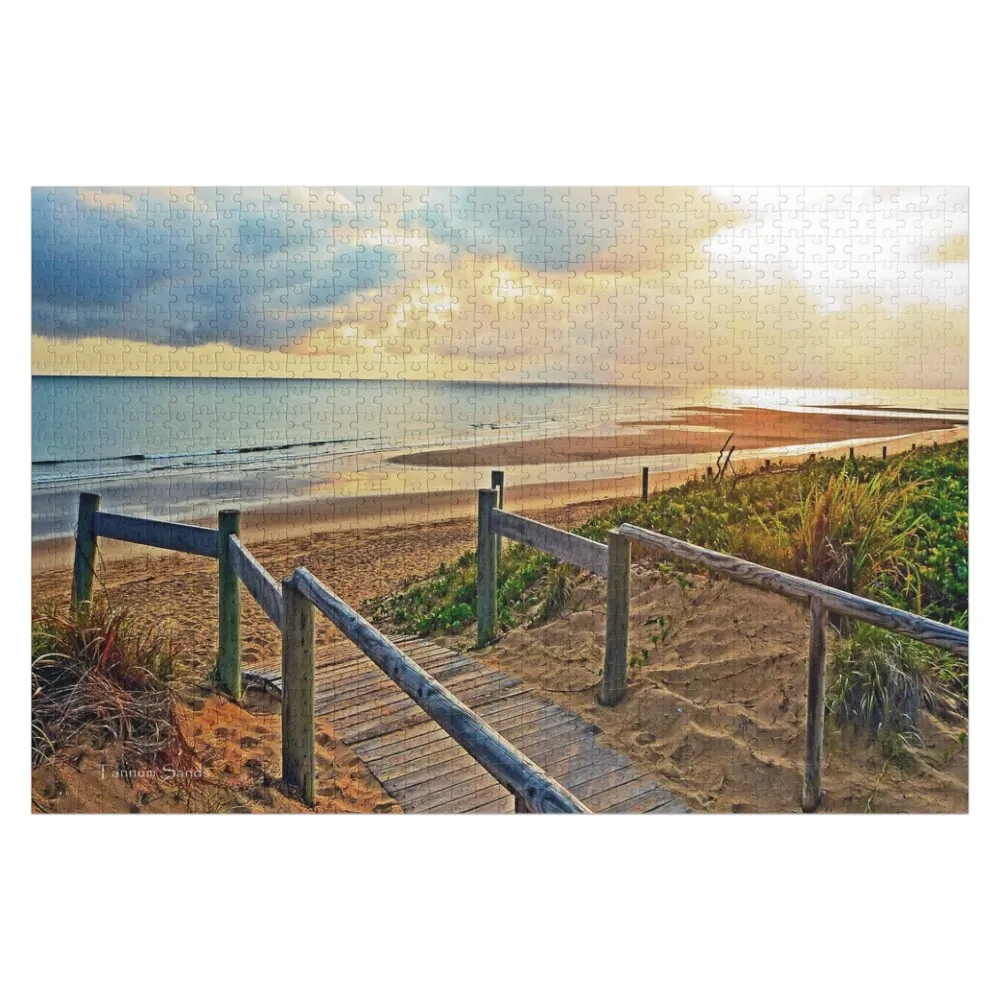 Tannum Sands Beach - Central QLD Jigsaw Puzzle Personalized Wooden Name Wooden Name Puzzle