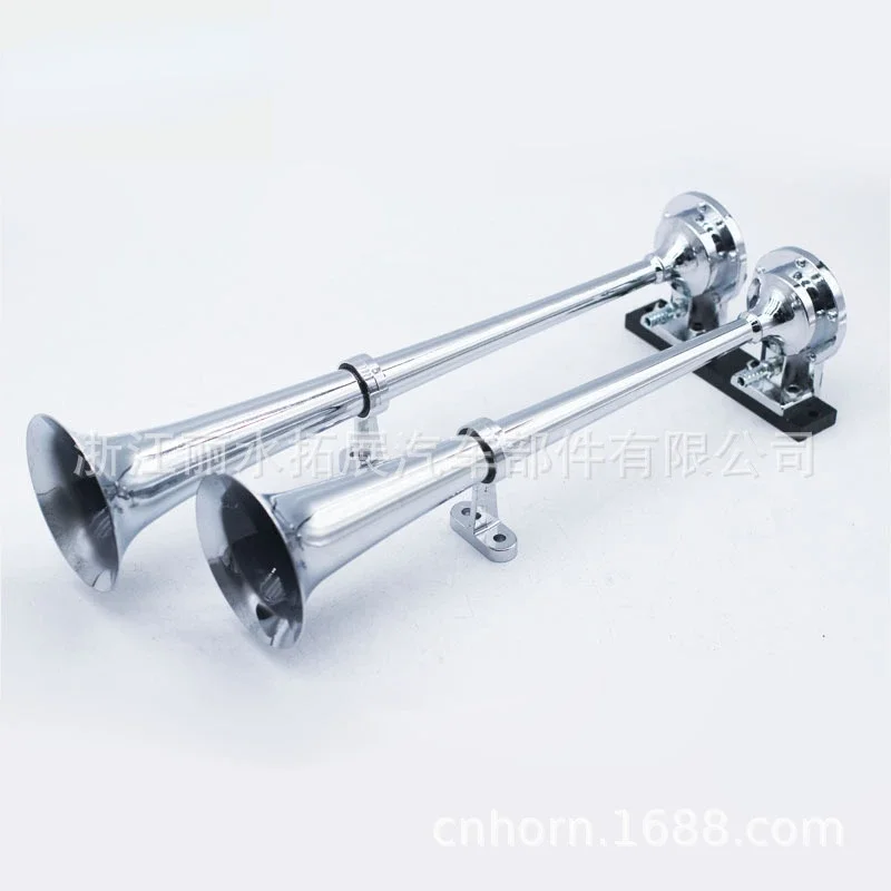 

17 Inch Dual Tube Air Horn 12/24 Vairhorn Zinc Alloy 600db Truck Whistle Train Switch Power