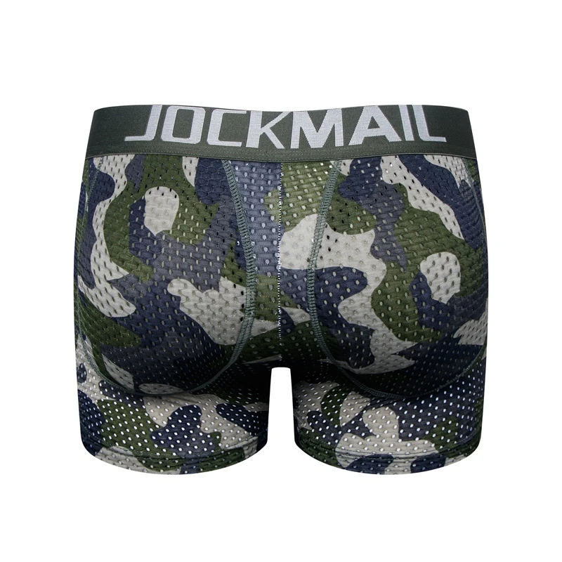 Sexy Men Padded Underwear Mesh Boxer Buttocks Lifter Enlarge Butt Push Up Pad Underpants Pouch Panties Camouflage Breathable