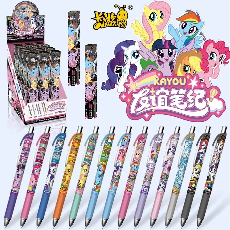 Kayou My Little Pony Friendship Note Pinkie Pie Cartoon Blind Box Pen Cartoon Laser Limited Edition Black 0.5 Press Gel Pen Gift