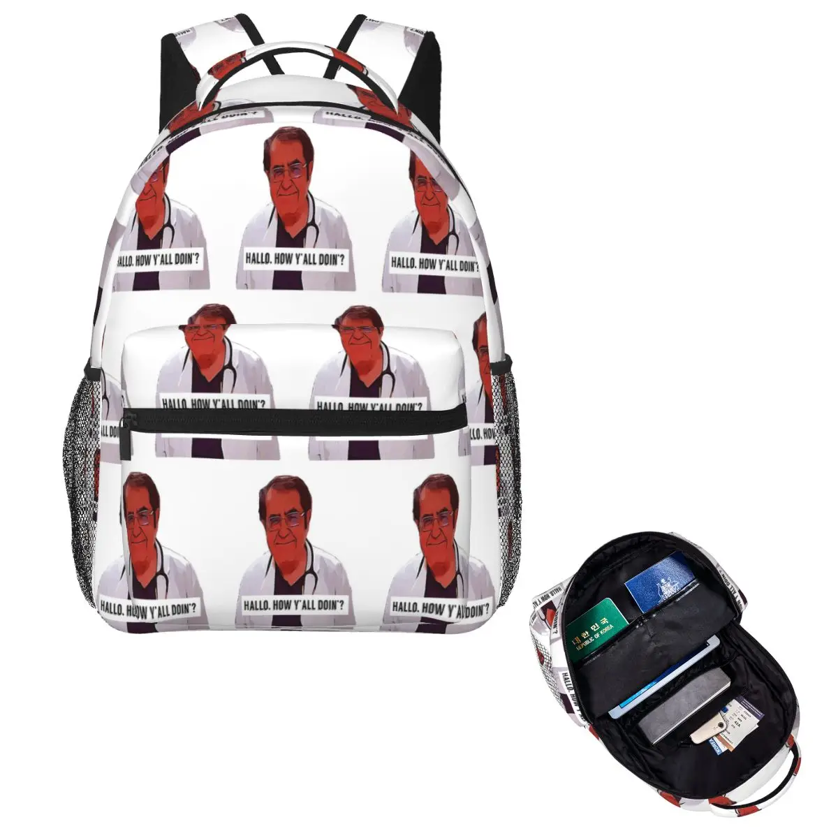 

Doctor Now Hallo How Ya All Doing Student Backpack School Bag Hiking Travel Daypack for Men Women Fashion Bookbag Shoulder Bags