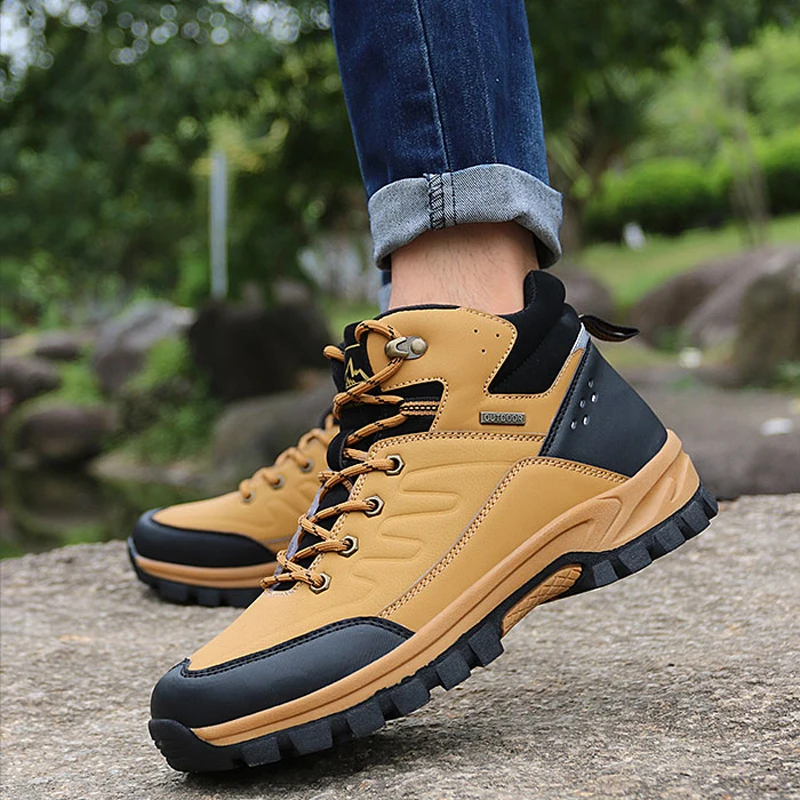 Popular Hiking Shoes Men Sneakers Leather Outdoor Mountain Boots Climbing Shoe Jogging Trekking Sneaker