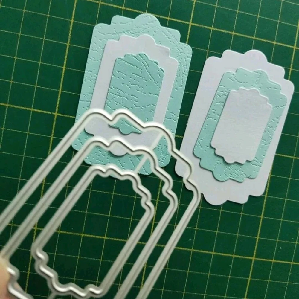 Ramka prostokątna wykrojniki boże narodzenie Metal wykrojniki szablony Die Cut dla DIY Scrapbooking papierowa karta albumu tłoczenie