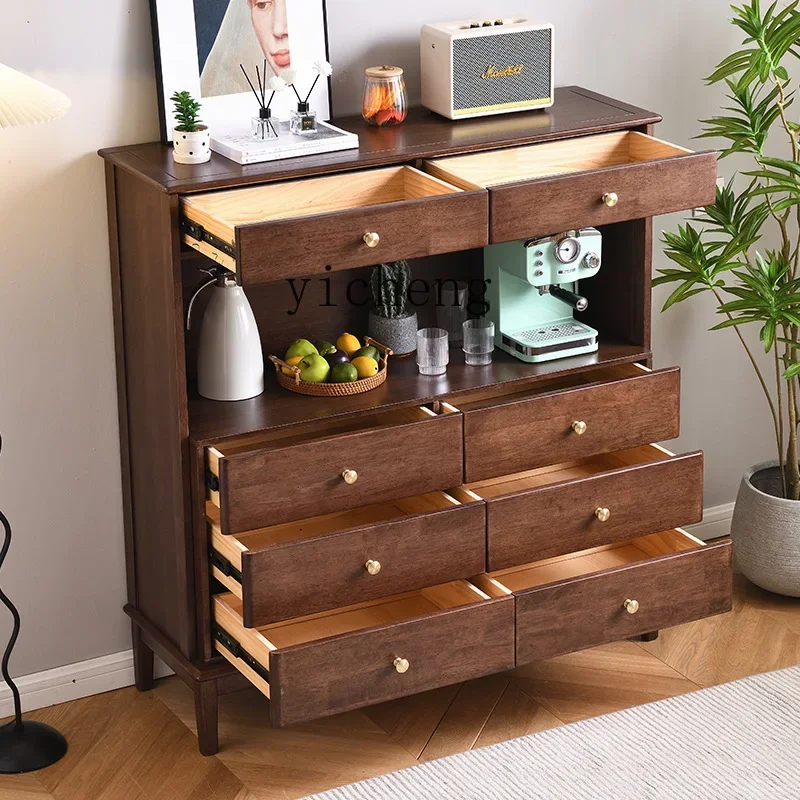 b9 Solid Wood Sideboard High Cabinet Multi-Function Storage Cabinet Home Kitchen Cabinet