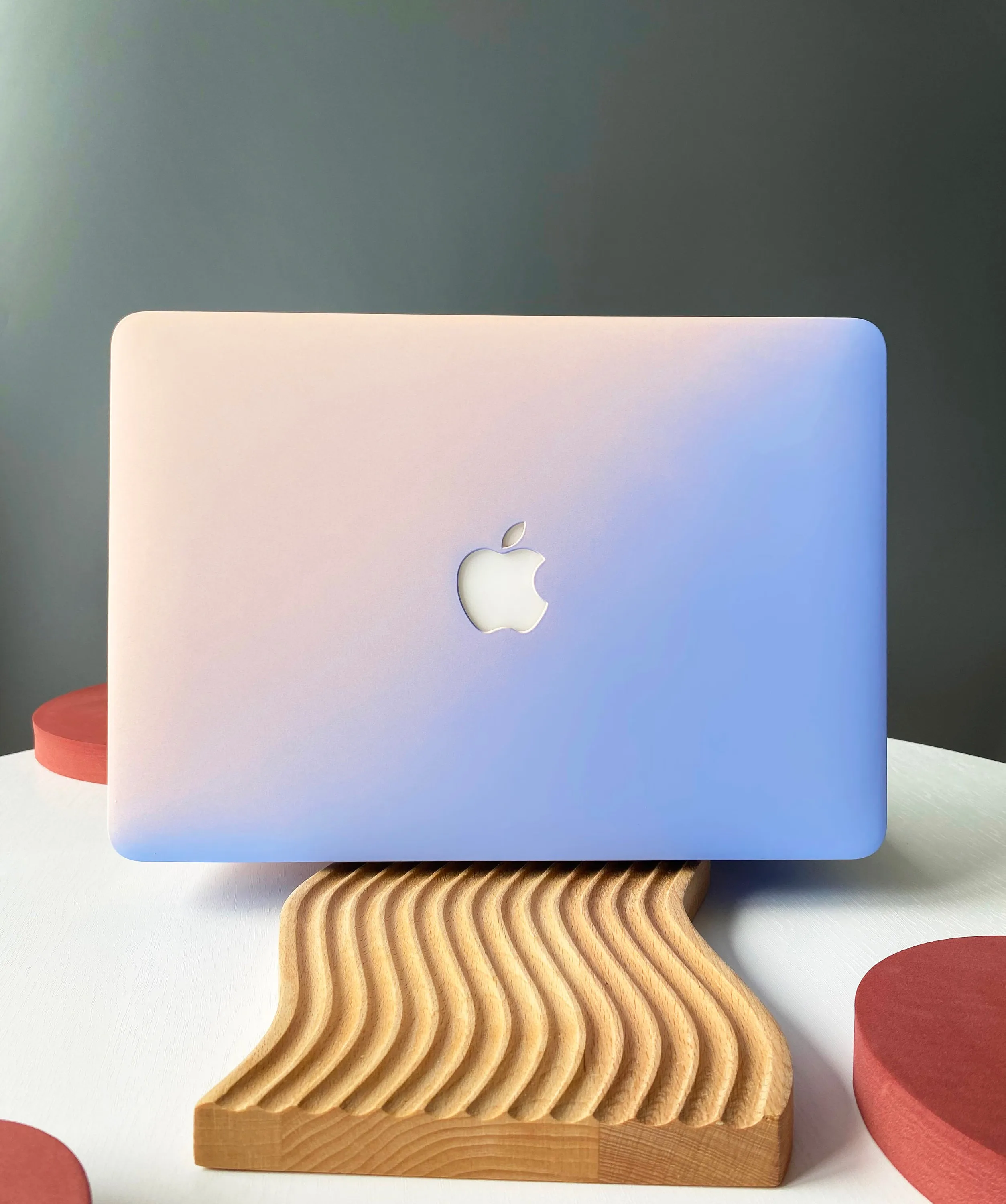 Funda para MacBook con degradado en azul y rosa, funda para portátil para MacBook Air 13 Macbook Pro 13 16 14 A2442 15 A1990 con logotipo recortado