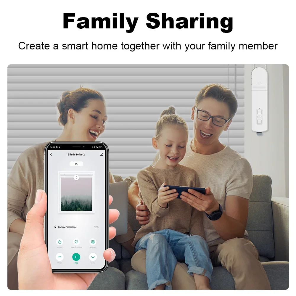 Tuya WIFI Smart DIY Motorized Roller Blinds/Shades Chain Pull Bead Motor Smart Life APP Remote Control Alexa Google Home Alice