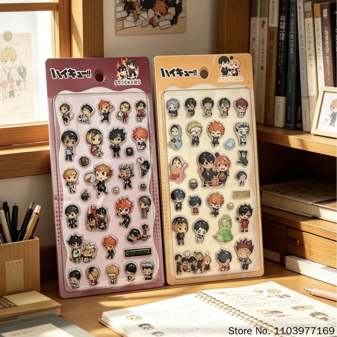 Anime 3D Solid Embossed Stickers DIY Hand Account Scrapbook Haikyuu Blue Lock Kuroko Basketball Tennis For Adult Anime Fans Gift