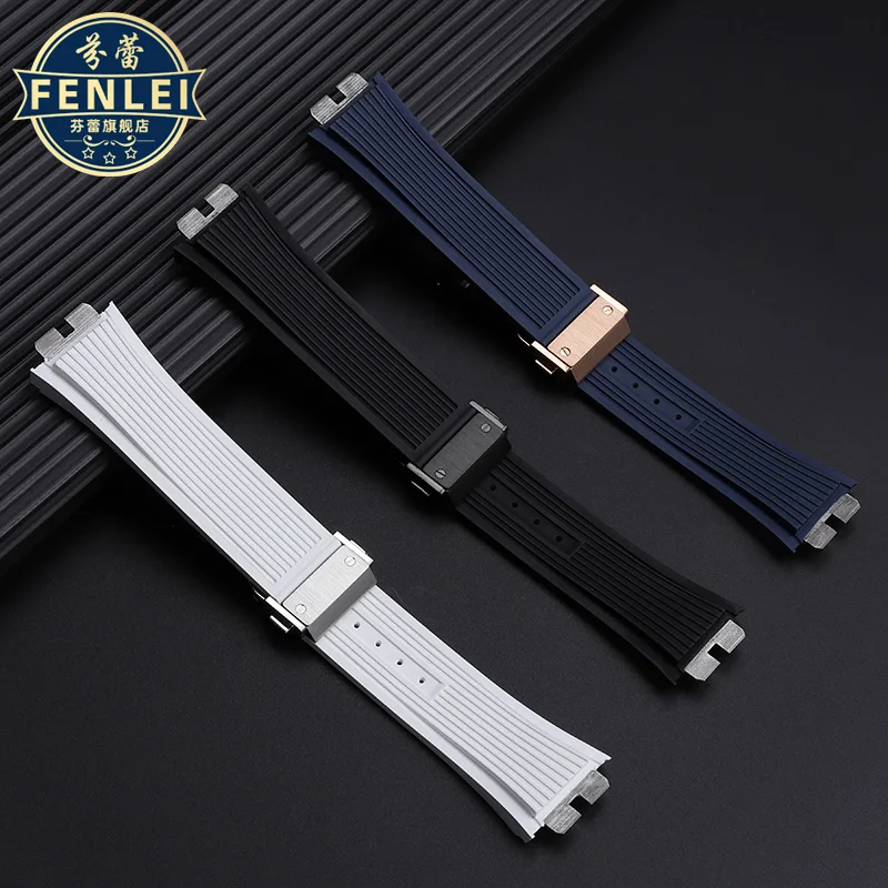 For Hublot tattoo SANG BLEU fluororubber Watch strap Hengbao 415 414 Quick release For Men VITON Watchband 28*18mm FKM bracelet