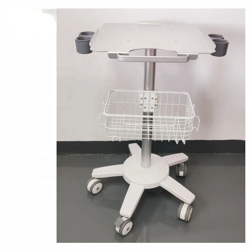 Aircraft-grade Aluminum Medical Mobile Trolley Cart Trolley for Ultrasound portable