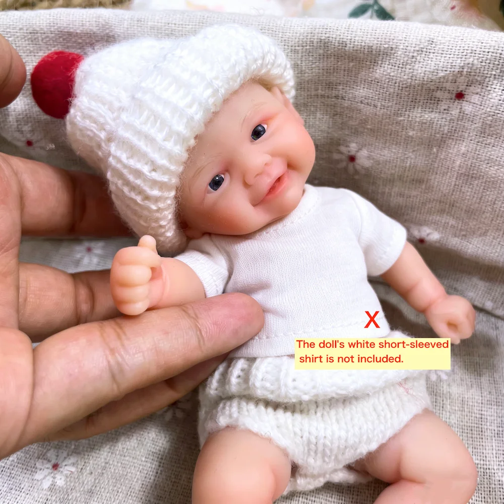 Mini 6 Inch 15CM Silicone Chubby Reborn Baby Doll Vivienne Full Soft Solid Silicone Doll Girl Birthday Christmas Gift