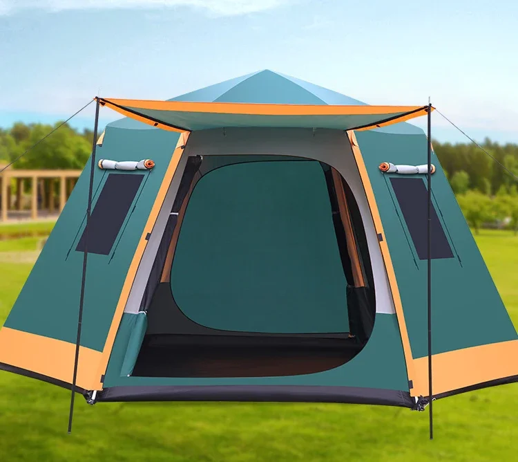 Automatic Portable  Camp Large Waterproof Outdoor Family Hike Trip Gazebo Cabin Dome Tent with Mosquito Net 100% Anti-UV