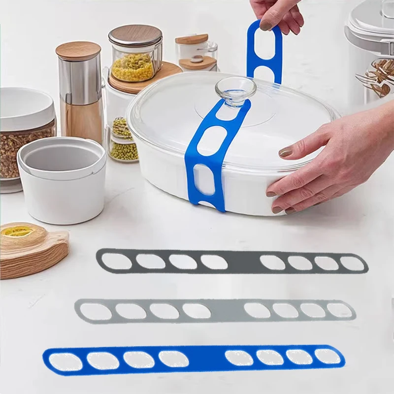 1/3pc Silicone Lid Strap 54cm Outdoor Camping Cookware Fixing Band Reusable Universal Lid Belt Adjustable Pots Bowls Strap
