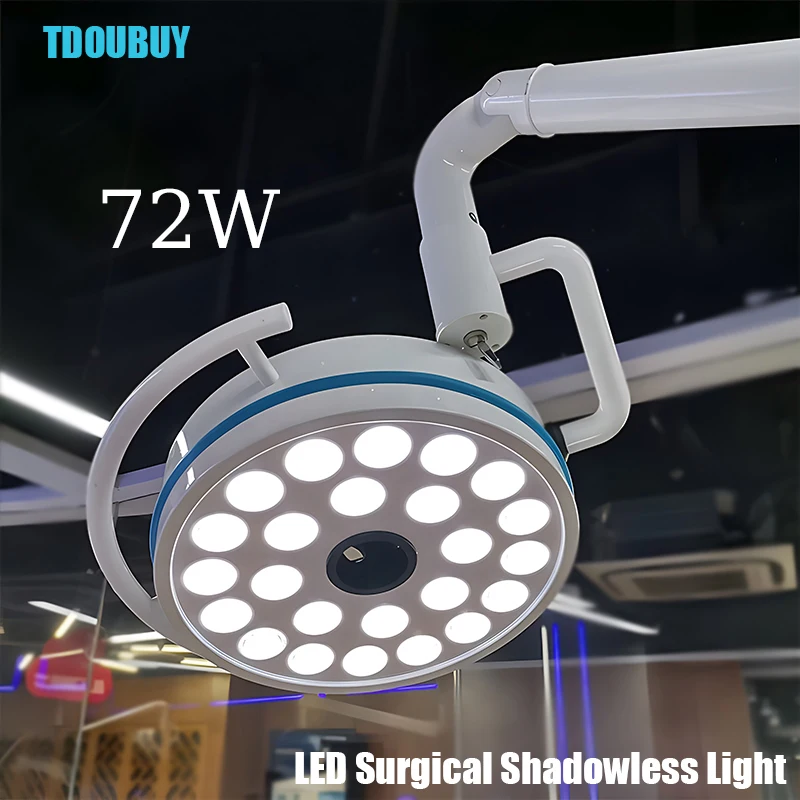 TDOUBUY LED Ceiling Surgical Exam Light Shadowless Lamp Pet Surgery Dental Department 72W Super Brightness  (90V-240V) 800mm