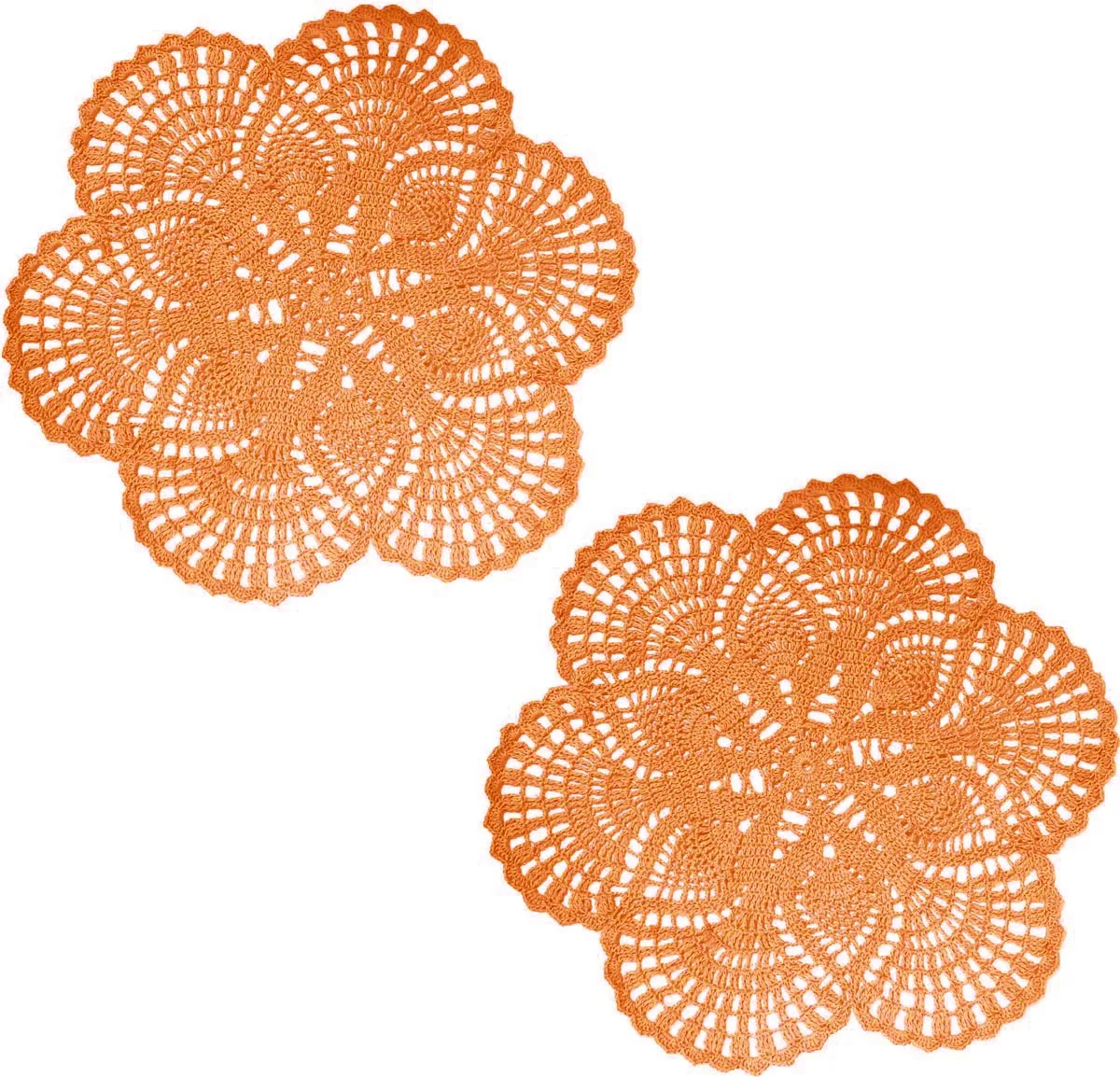 BomHCS    Flower Lace Mats Kitchen Table Doilies Set of 2 PCS Handmade Crochet Placemats Home Dinner Knife Fork Mat