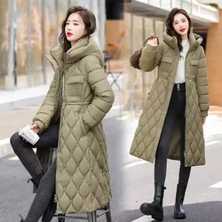 Winter Jacket 2023 New Korean Women Parka Hooded Thick Warm Long Female Coat Casual Outwear Down Cotton Jacket Parkas