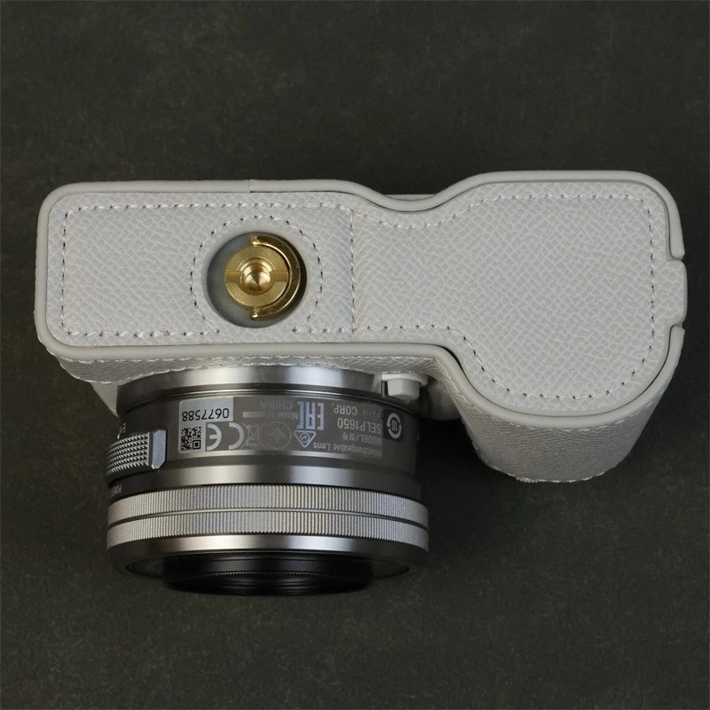 

Protective half cover base shell leather case For Sony ZV-E10 camera bag zv-e10
