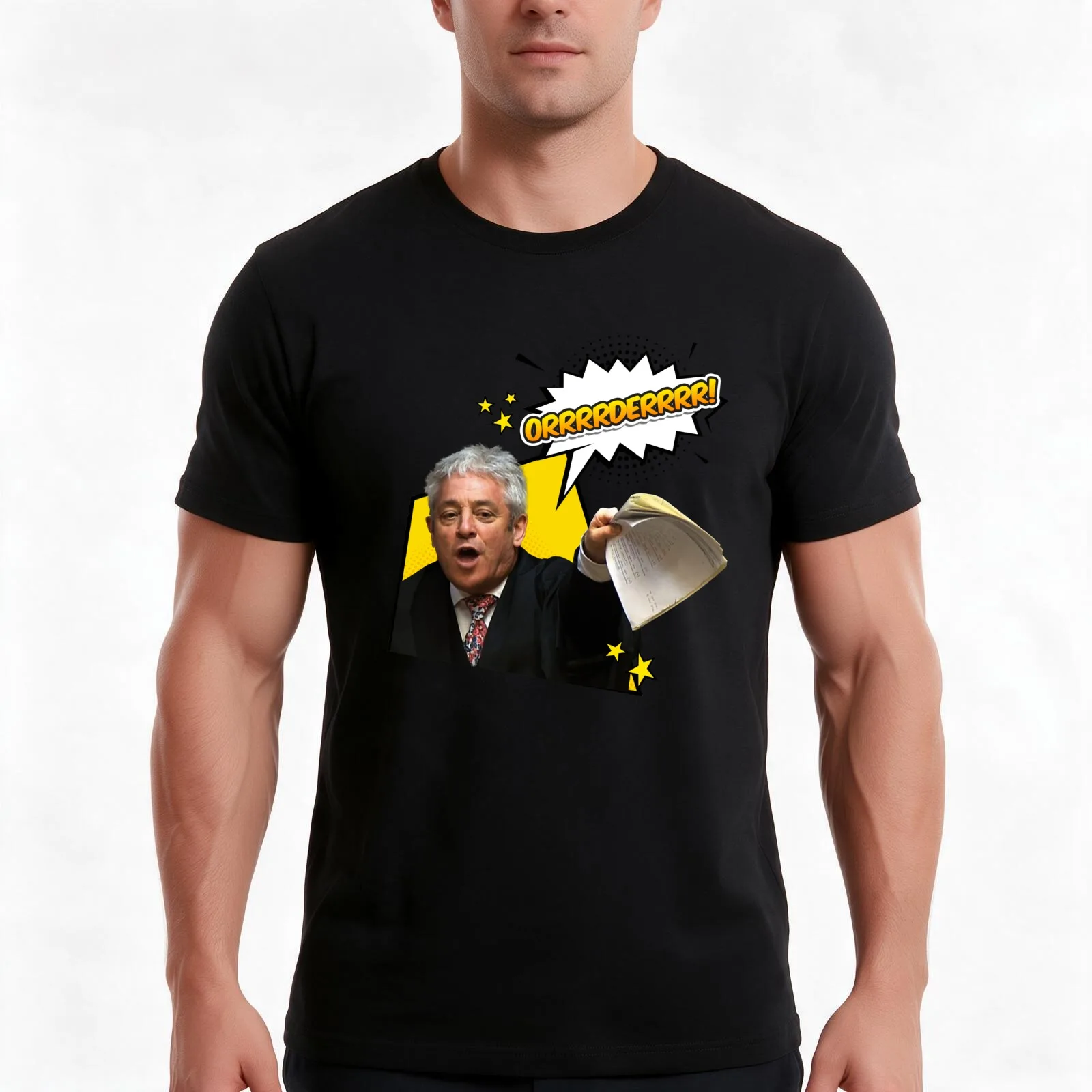 Brexit | John Bercow Ordeeer! T-Shirt, Summer Casual Cotton Tee, Oversized Streetwear Tops, Vintage Graphic Print, 100% Cotton