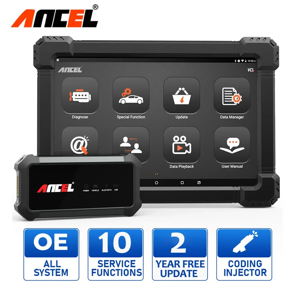 Outil de Diagnostic de voiture Ancel X7 OBD2, système complet O BD 2, Scanner automobile, programmation clé TPMS, outils de Diagnostic de voiture, 12V