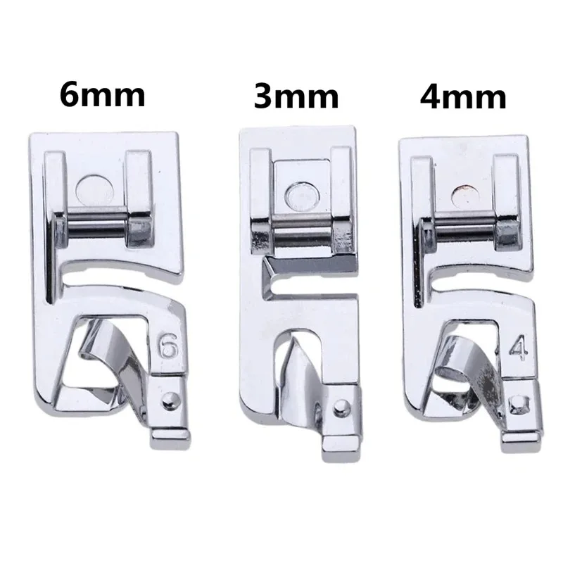 1PC Rolled Hem Foot Presser Foot 3MM/4MM/6MM For Brother Janome Sewing Machine Sewing Accessories 7YJ245