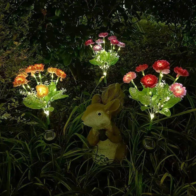 

7 Heads LED Rose Solar Flower Waterproof Landscape Lights Home Decoration Garden Courtyard Lawn Festival Romantic Wedding Lights