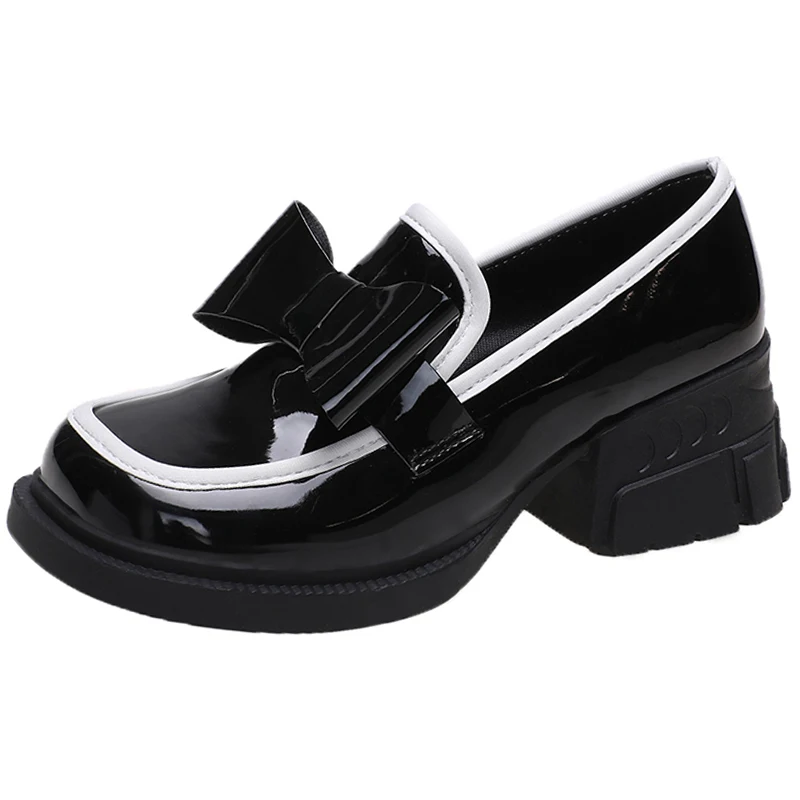 Buty kobieta mieszkania mokasyny z futerkiem Slip-on Casual damskie trampki drewniaki platforma oksfordzie Bow-Knot Square Toe sukienka nowe lato Sl