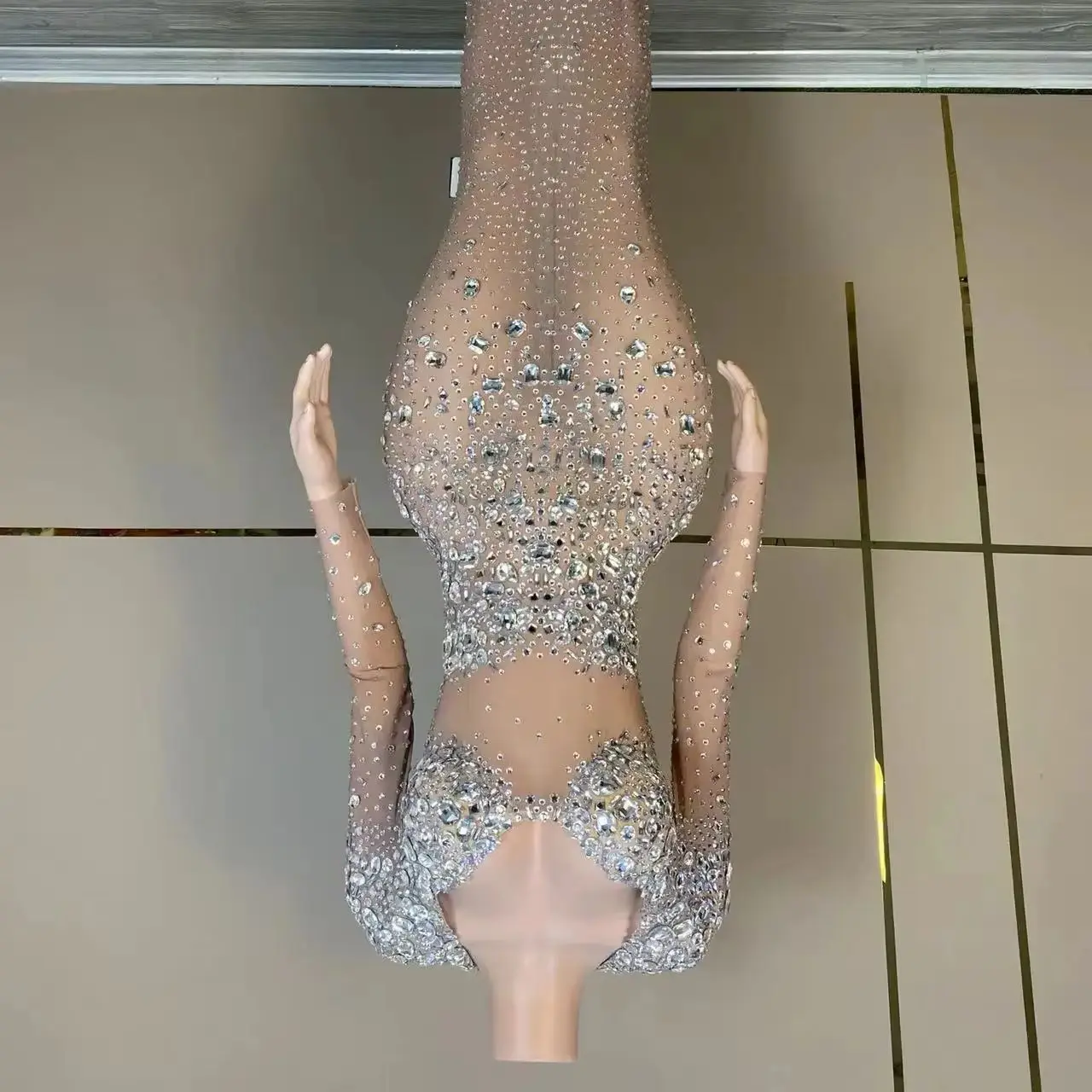 

Diamond Birthday Dress Show girl party outfit luxury Evening Rhinestone Dress Performance Costume Women Prom Gown Club Party