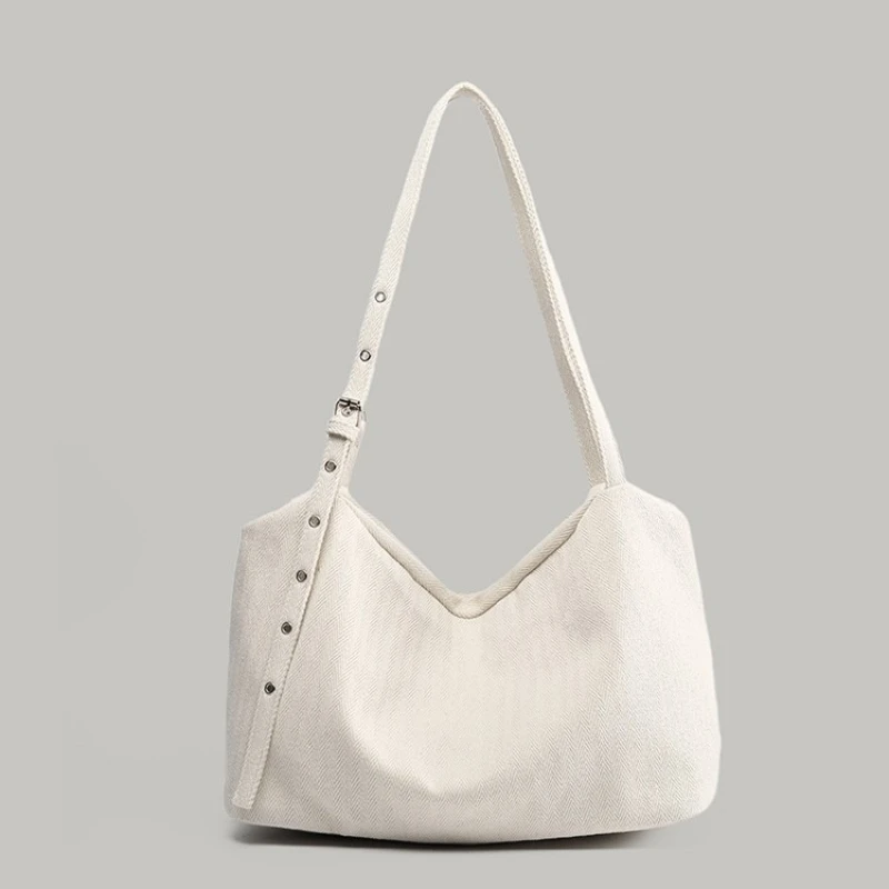 

Korean Lazy Style Large Capacity Women Canvas Tote Bag College Student Class Shoulder Bag Commuter Travel Female Crossbody Bag