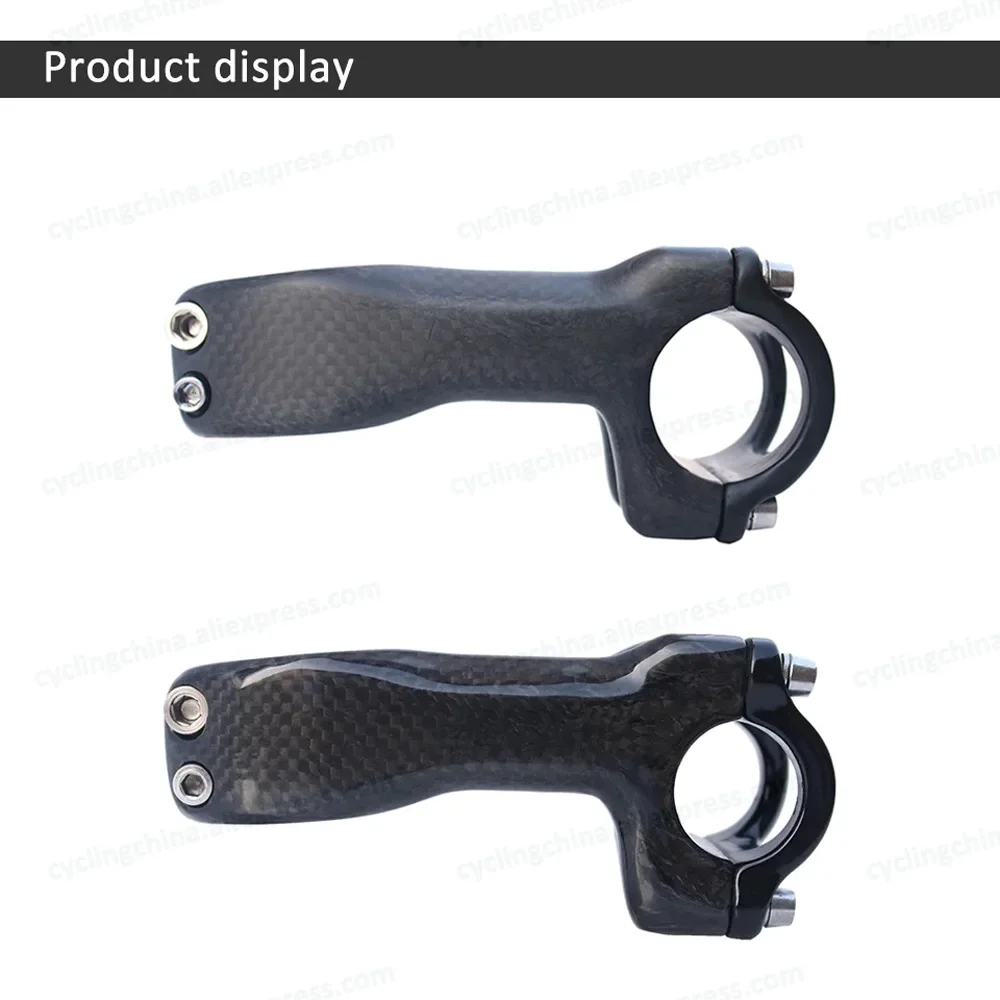 No Logo 3K Gloss/Matte Carbon Bike Stem -6 Degree OD1/OD2 Road/Mountain Bike Riser Handlebar Clamp 25.4/31.8mm Bicycle Parts