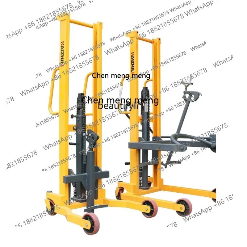 cn8617 LHY  Manual Hydraulic Oil Drum Truck Electric Olecranon Tilting Stacker Automatic Dump Truck Flip Forklift