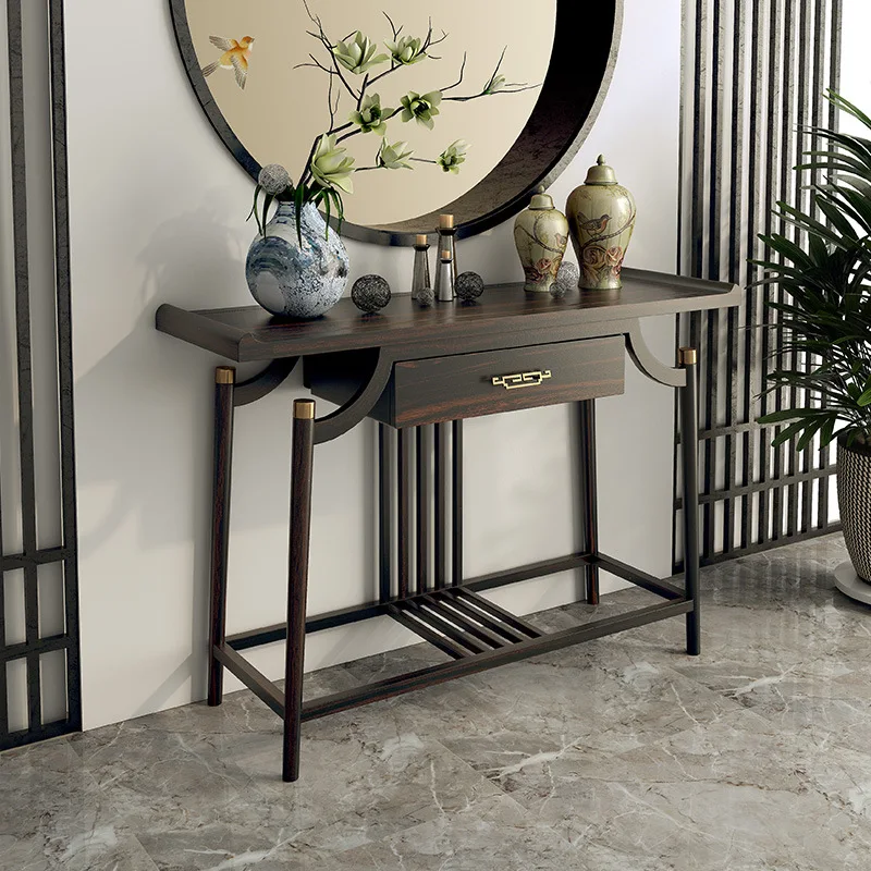 

New Chinese-style solid wood entrance entrance table, simple corridor against the wall modern table