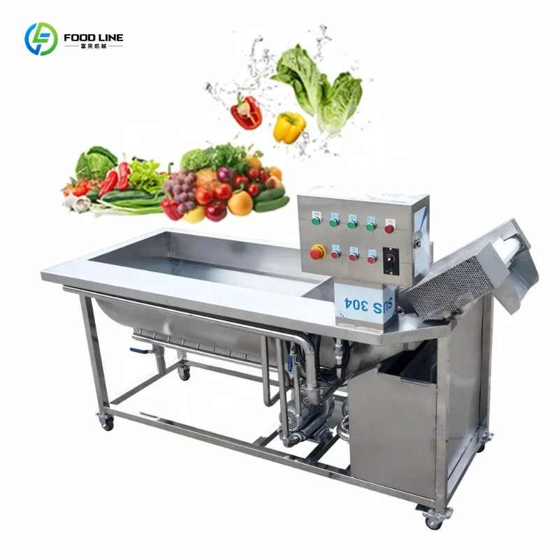 Customized Semi Automatic Hot Salad Washer High Quality Fruit Bubble Washer Vegetable Washer Automatic Programmable Controller
