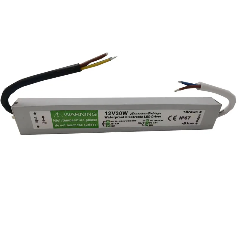 Waterproof IP67 LED Driver Ac DC 12V/24V 10W 15W 20W 25W 30W 36W 45W 50W 60W 80W 100W 120W 150W Power Supply for LED Strip Light