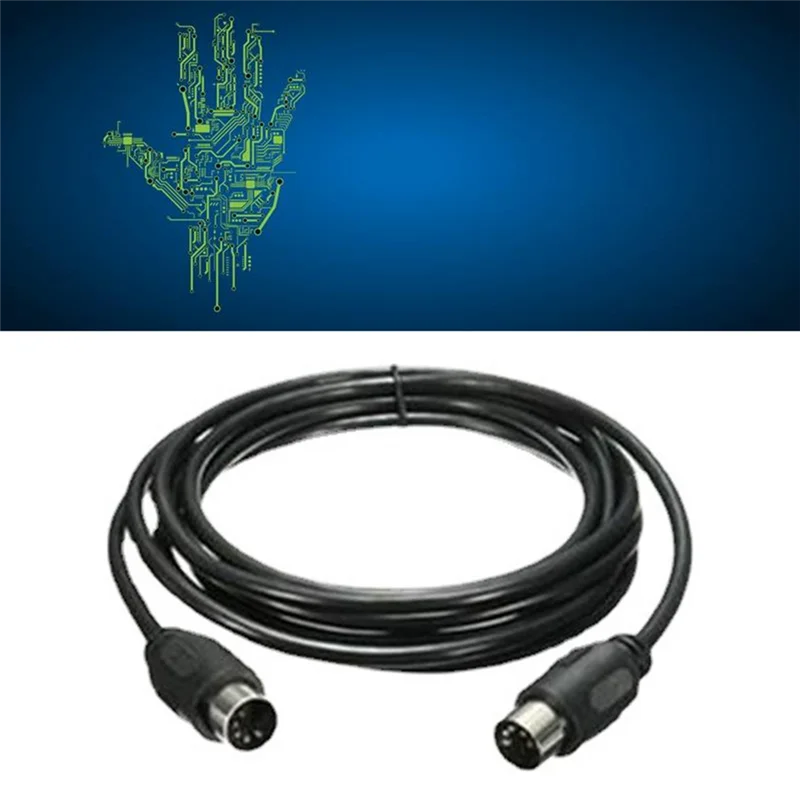 Excellent-MIDI Extension Cable 5 Pin Male To Male High Quality MIDI Extension Cable For Electric Piano Guitar Instrument 1M