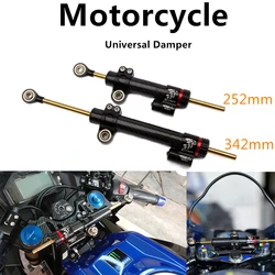 Motorcycle Universal Damper Adjustable Damper Steering Stabilizer 252mm 342mm For Kawasaki Honda Yamaha Carbon Fiber Texture