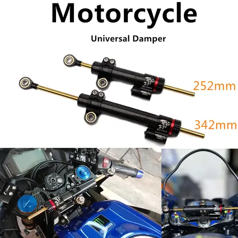 Motorcycle Adjustable Damper 252mm 342mm Steering Stabilizer Universal Carbon Fiber Steering Stabilizer For Kawasaki Yamaha