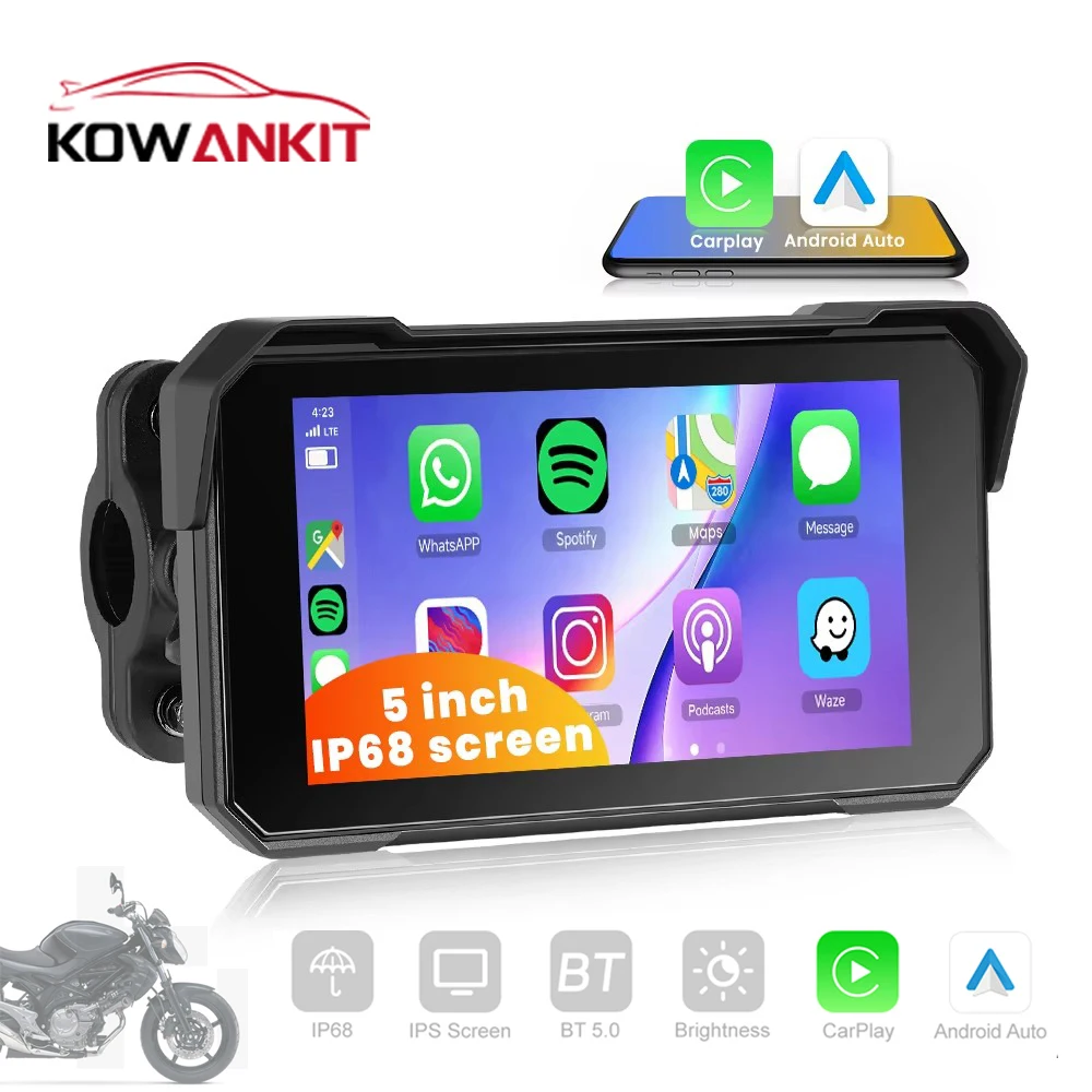 2026new Motorcycle Display Screen Carplay Moto Navigation Portable Digital Dashboard Motobike Android Auto Waterproof BT Monitor
