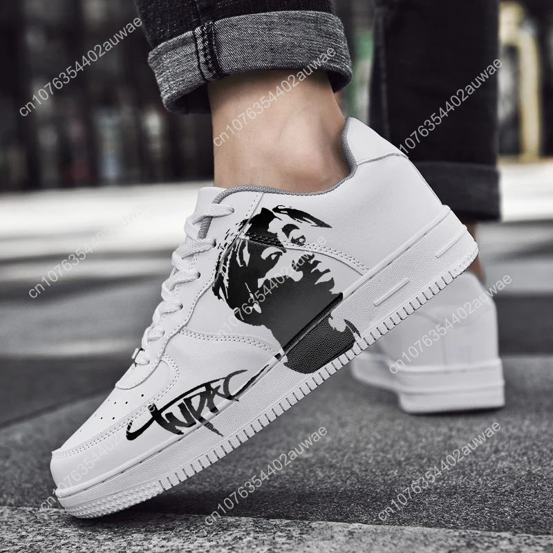 Tupac Rapper 2Pac Shoes Men Women Design personality Casual Shoes Male Platform Sneakers boys Casual Kateboarding 3D Graffiti