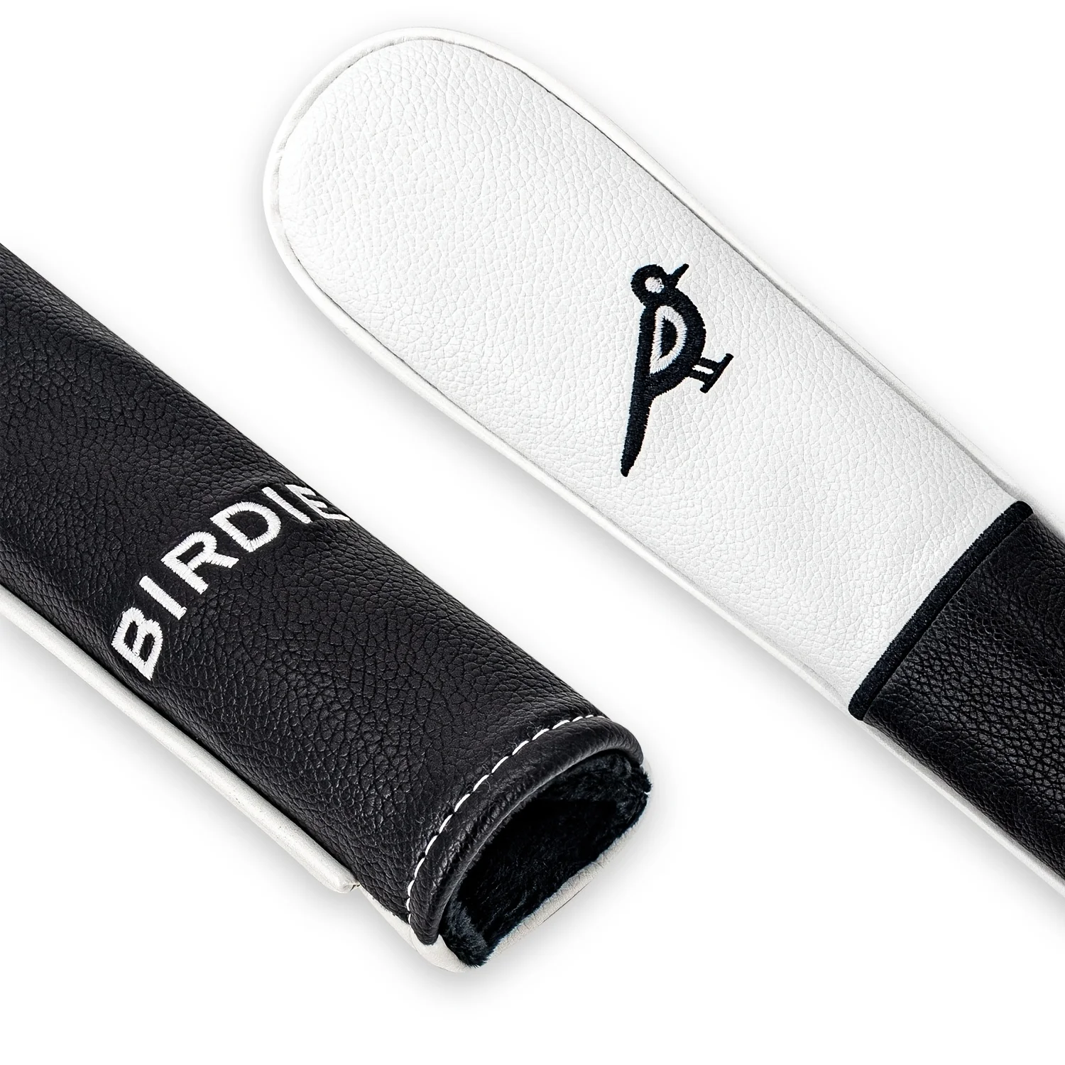 1pc Alignment Stick Cover - Birdie Embroidered Golf Alignment Stick Cover, Premium PU Golf Direction Indicator Rod Sleeve