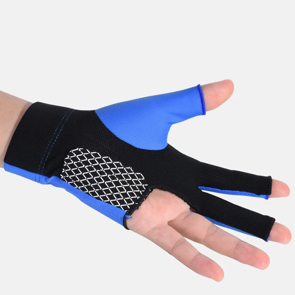 

3-пальцевые перчатки для бильярда, эластичные противоскользящие дышащие перчатки для запястья, размер M, воздействия пальцев