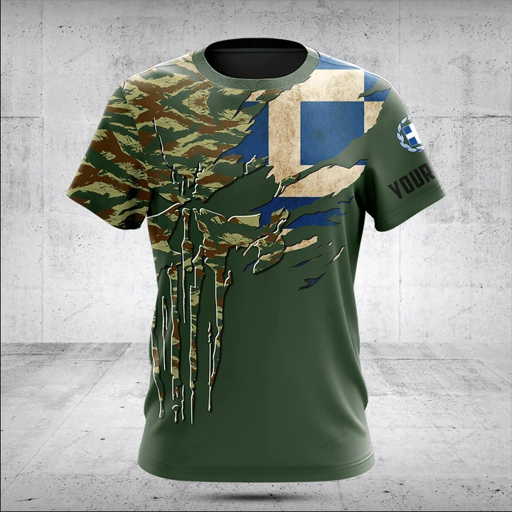 Personalized Summer Casual Greece Flag Graphic T-shirts 3D Printed Fashion Unisex Jersey Short Sleeve Tops Oversized Streetwear