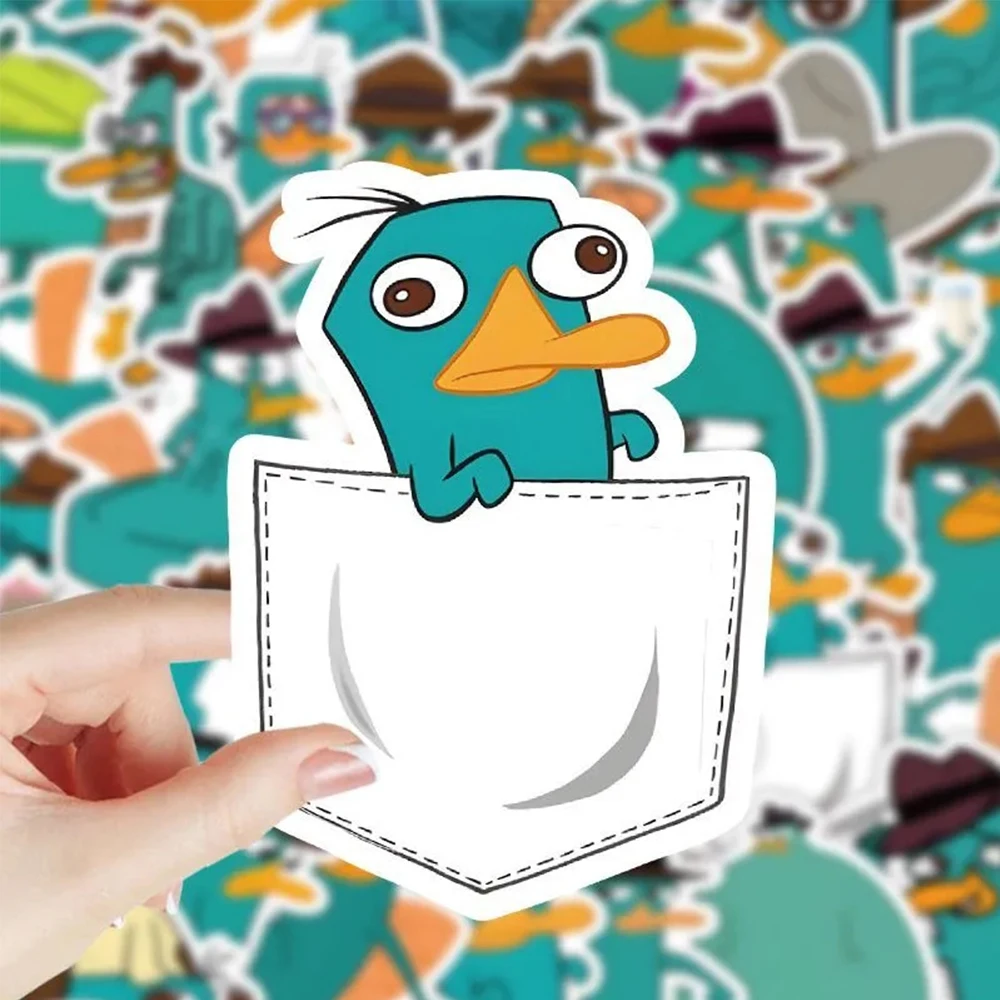 10/30/50pcs Disney Cartoon Phineas and Ferb Stickers Perry the Platypus Decals Toys Graffiti Phone Laptop Cute Sticker for Kids