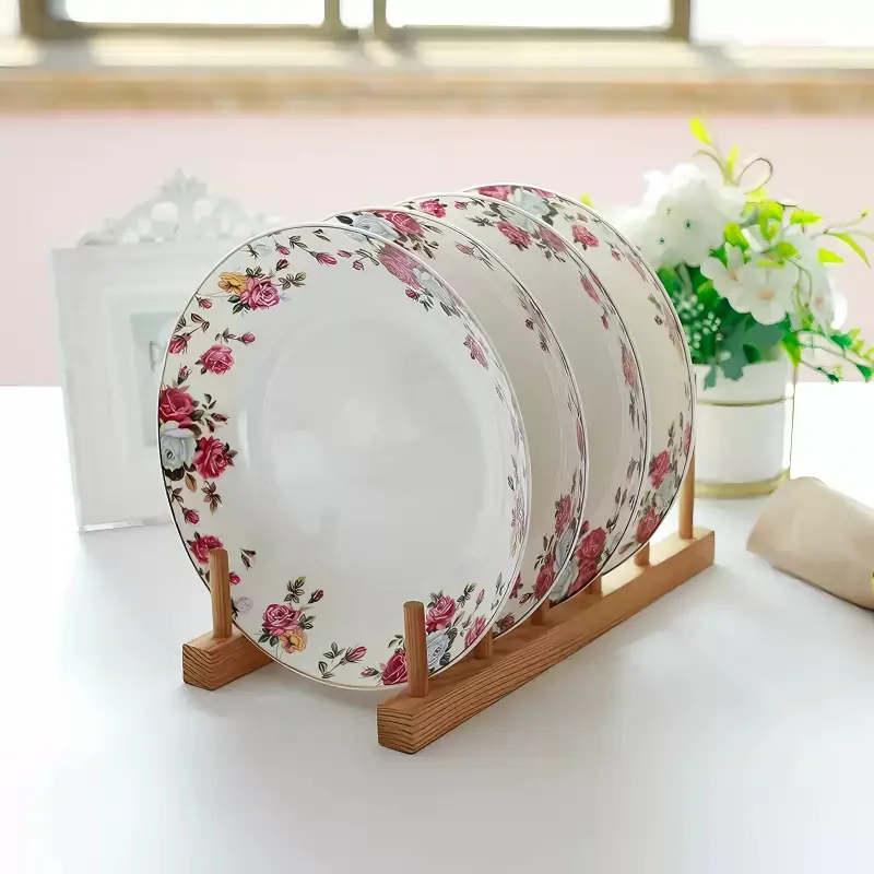 4pcs, 8inch, fine bone china dishes, ceramic dinner plate, porcelain soup plate, kitchen dishes, pasta dish pretty, deep plate