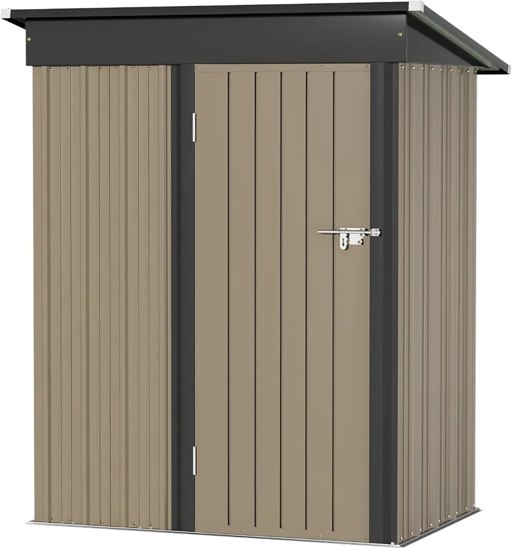 

Greesum Metal Outdoor Storage Shed 5FT x 3FT, Steel Utility Tool Shed Storage House with Door & Lock, for Backyard Garden Patio