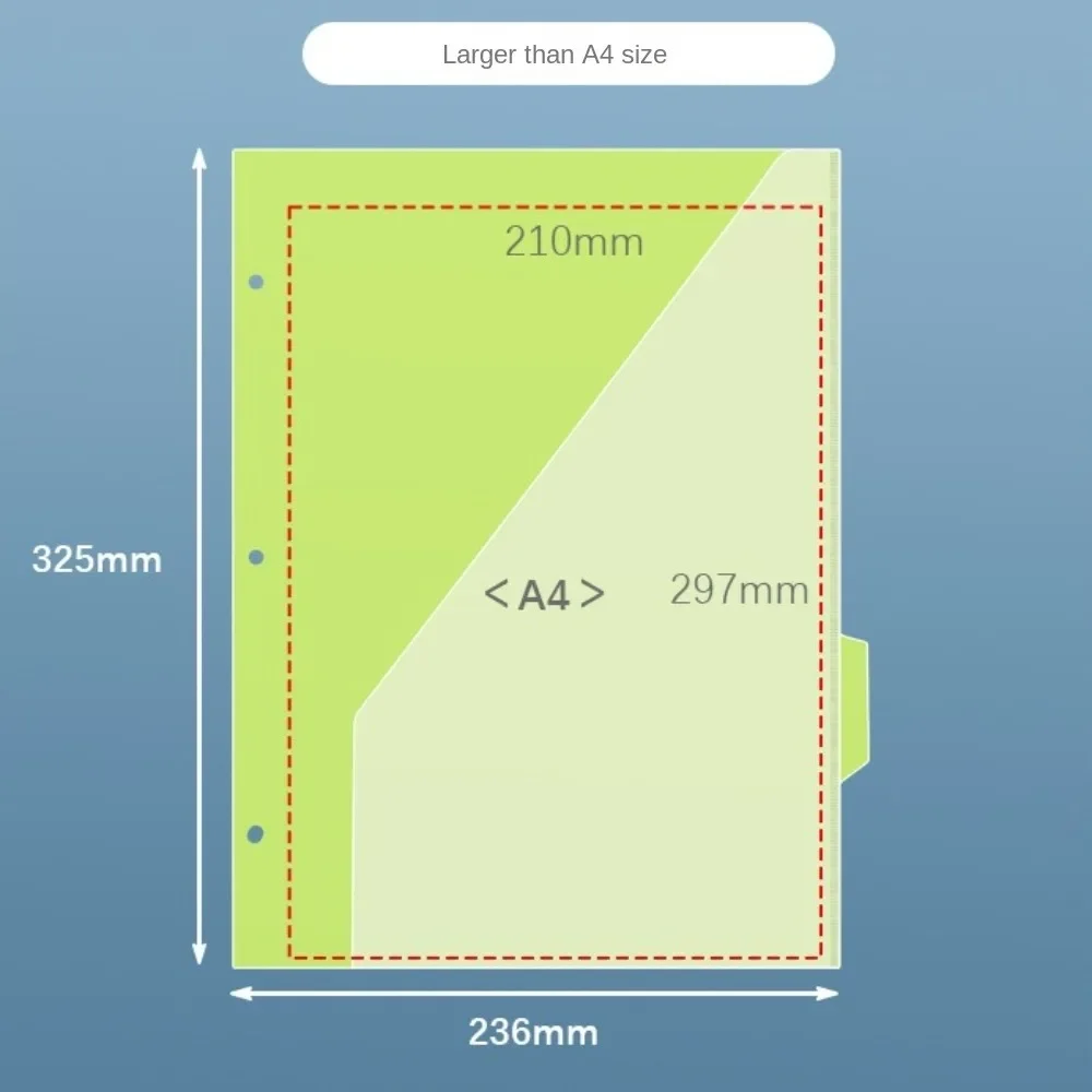 5Pcs Document Organizer Index Page Folders Colored Labels 3 Holes File Folders Wear-Resistant with Pockets and Tabs