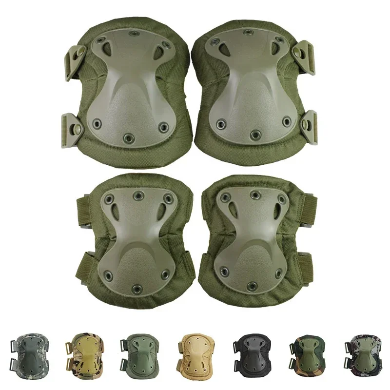 Camouflage Tactical Knee Pad Elbow CS Military Protector Army Airsoft Outdoor Sport Hunting Elbowpad Safety Gear Protective Pads